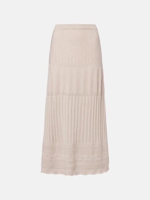 ERES Rythmee pointelle wool and cashmere midi skirt