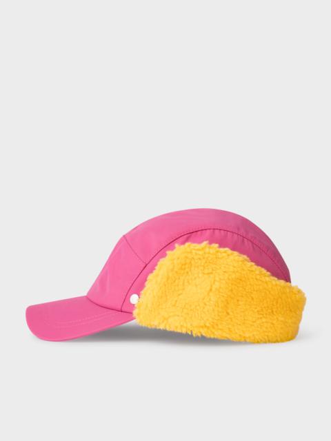 Paul Smith Pink Cap With Faux Shearling Trim