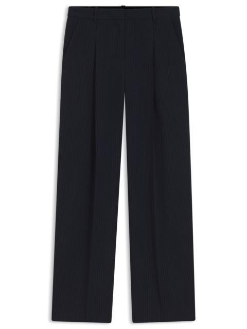 BOSS REGULAR-FIT PANTS IN PINSTRIPE STRETCH CREPE