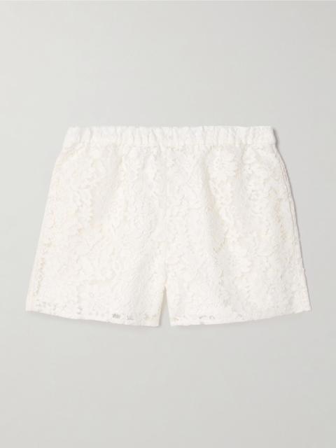 GUCCI Printed corded lace shorts Off-white
