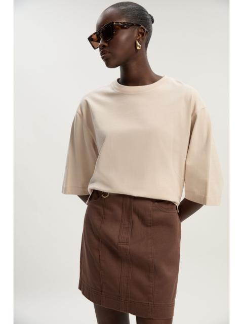 KAREN MILLEN Denim Seamed Mini Skirt