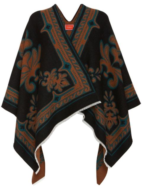 La DoubleJ abstract-pattern poncho