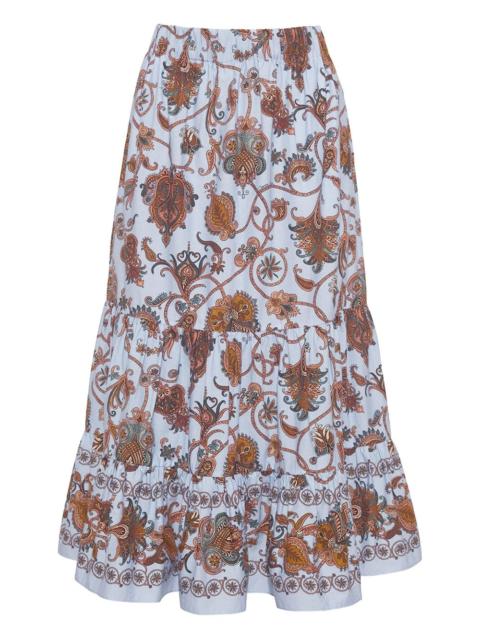 Cara Cara Chase paisley-print tiered midi skirt