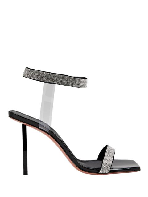 Amina Muaddi Rih Crystal-Embellished Patent-Leather Sandals