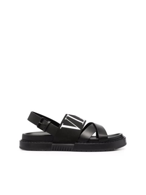 Valentino logo-print crossover-strap sandals