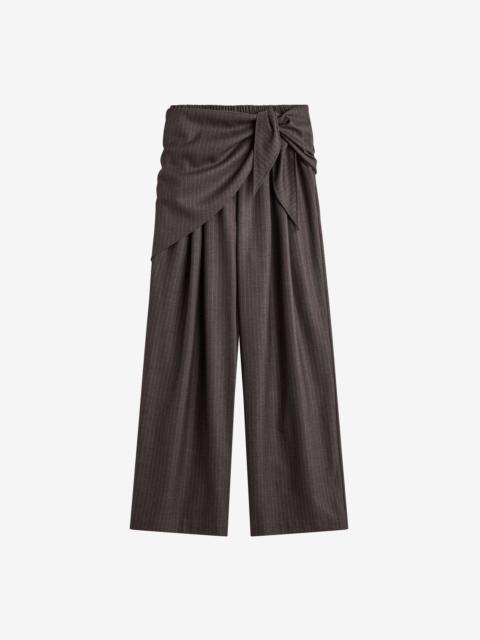 The Frankie Shop Rovigo Scarf Wrap Pants - Brown Stripe
