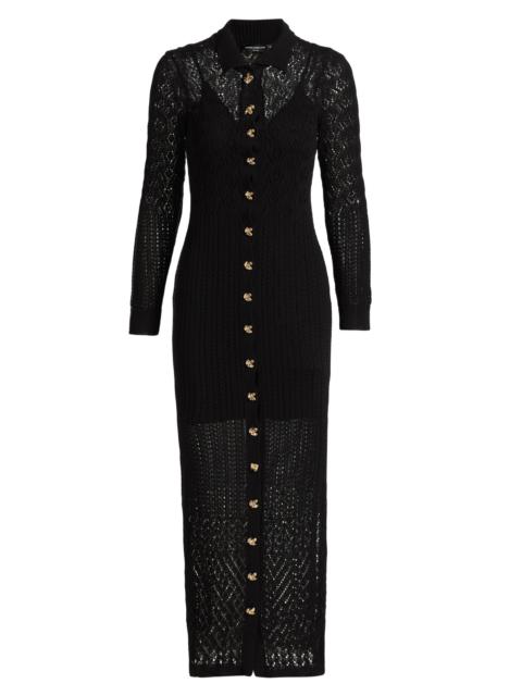 GENERATION LOVE Women's Eleni Pointelle Knit Maxi Dress - Black