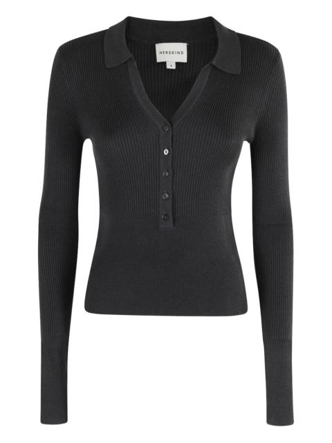 HERSKIND ribbed polo top