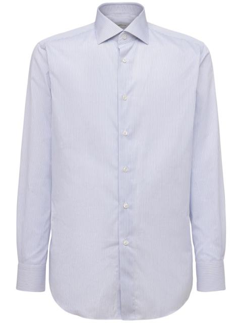 Brioni DINO STRIPED COTTON TWILL SHIRT