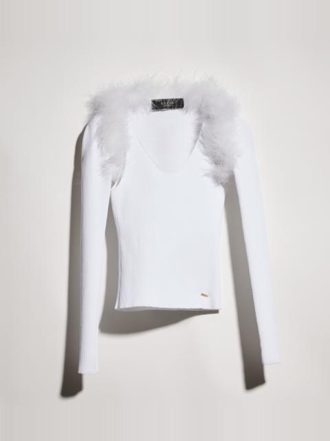 GUCCI Rib viscose tank top with cardigan