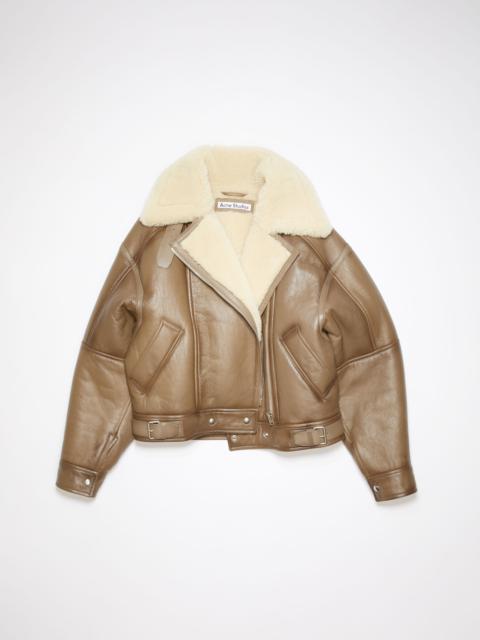 Acne Studios Leather shearling jacket - Brown/light camel