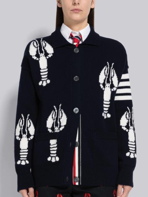 Thom Browne Merino Wool Lobster Intarsia 4-Bar Dolman Sleeve Jacket