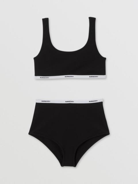 Burberry Logo Tape Stretch Nylon Bikini