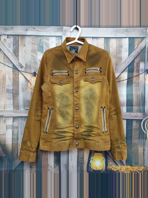 Other Designers Japanese Brand - DAILY NEWS Muddy Brown Rugged Bikers Denim Jacket