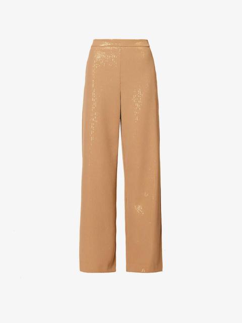 Stelvio sequin-embellished mid-rise wide-leg woven trousers