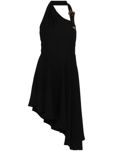 logo-buckle crepe dress