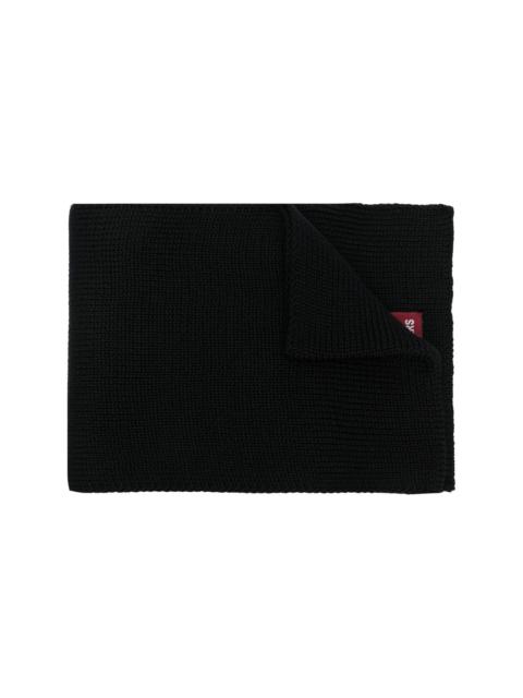 PARAJUMPERS logo-patch knitted scarf
