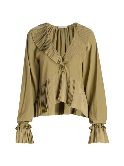 RAMY BROOK Women's Jacklyn Pleated Ruffle Blouse - Safari