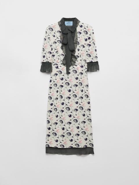 Prada Printed georgette dress