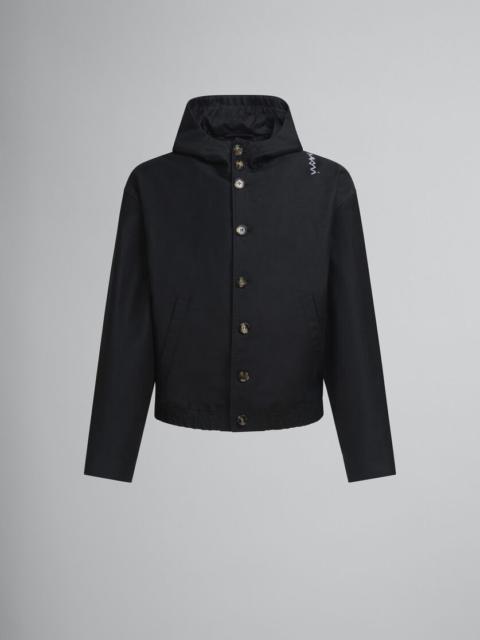 Marni BLACK GABARDINE HOODED JACKET