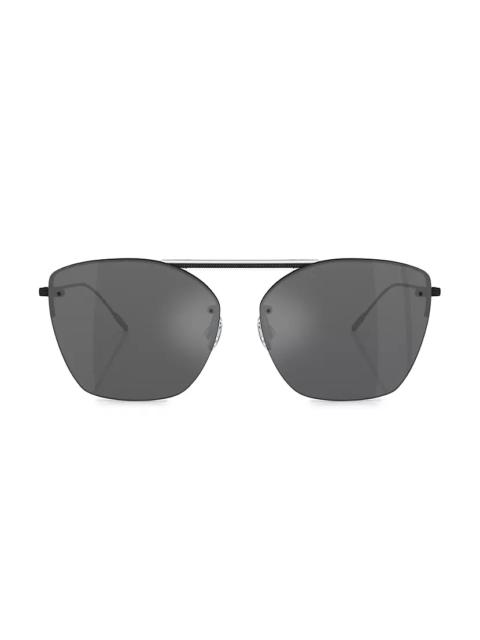 Oliver Peoples Ziane 61MM Rimless Pilot Sunglasses