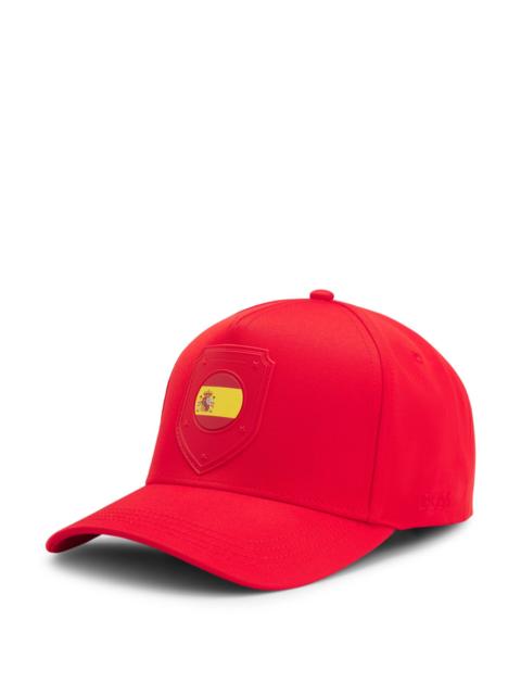 BOSS LOGO CAP IN LUSTROUS TWILL WITH COUNTRY-FLAG BADGE