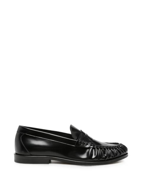 VINNY’s Vinny's Ruched-detail Leather Loafers