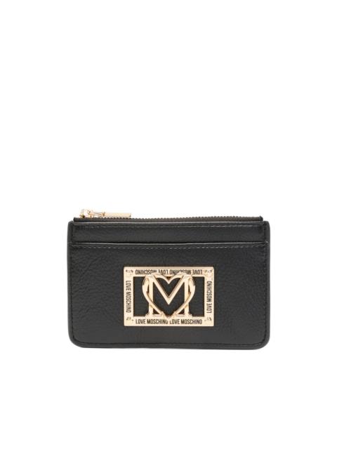 Moschino logo-plaque card holder