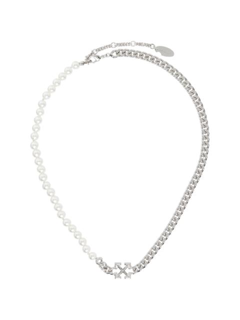 Off-White Arrow Faux-Pearl Chain Necklace