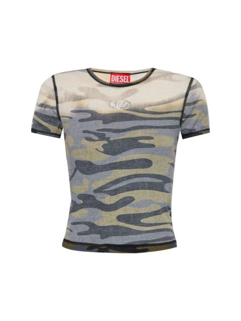 camouflage-pattern cotton t-shirt