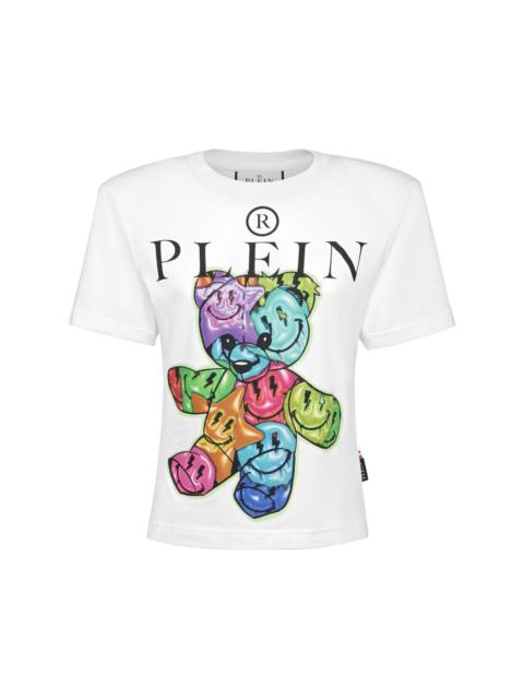 PHILIPP PLEIN padded-shoulders cotton T-shirt