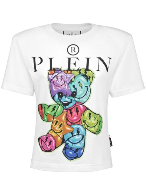 PHILIPP PLEIN padded-shoulders cotton T-shirt