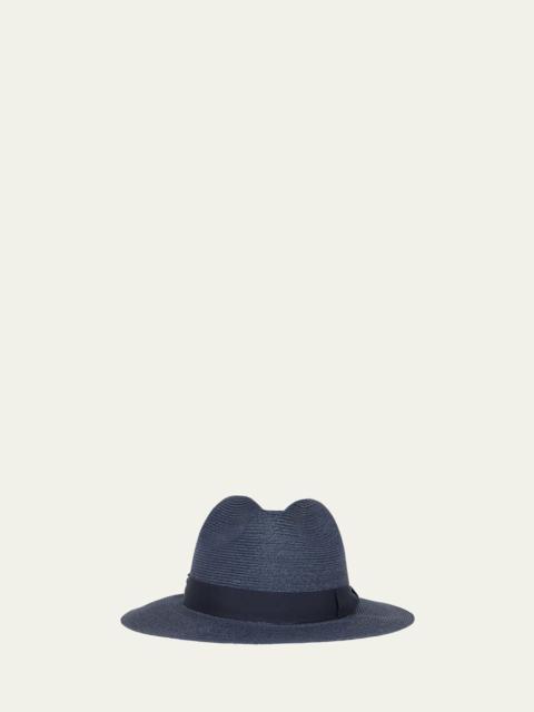 GIORGIO ARMANI Men's Jute Ribbon-Band Fedora Hat