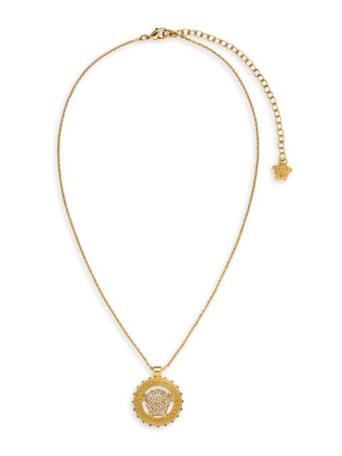 VERSACE Women's Goldtone Medusa Pendant Necklace - Gold Crystal