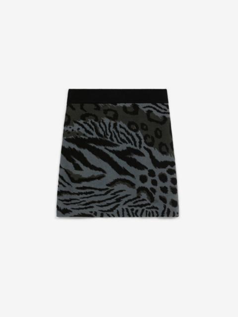 KENZO 'Cheetah Leopard' merino wool mini skirt