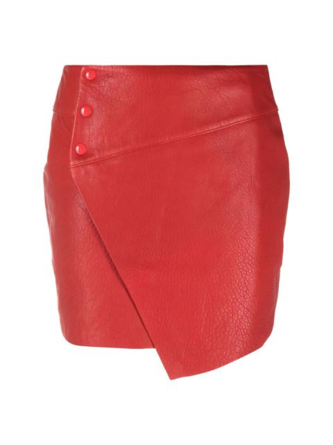 Junko Cuir leather miniskirt