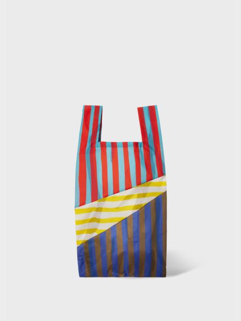Paul Smith Susan Bijl x Paul Smith - Red Mixed-Stripe 'The New Shopping Bag' Medium