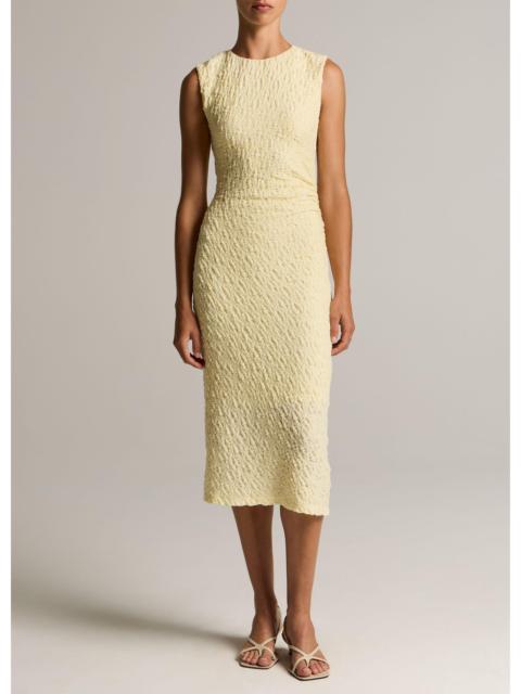 Vince Smocked Cotton-Blend Side-Drape Dress