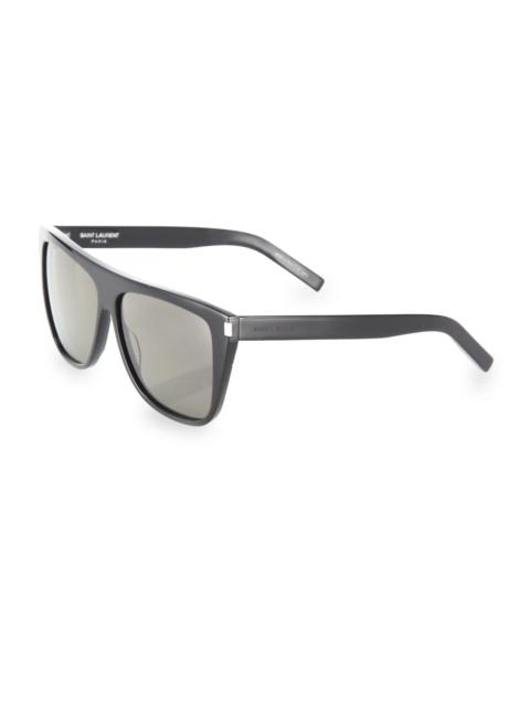 SAINT LAURENT Women's 59MM Flat Top Sunglasses - Black Smoke