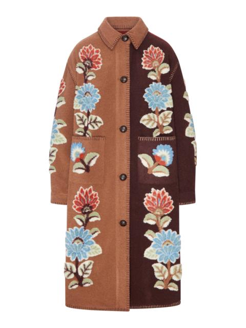 FARM RIO LONG COAT WITH FLORAL PATTERN