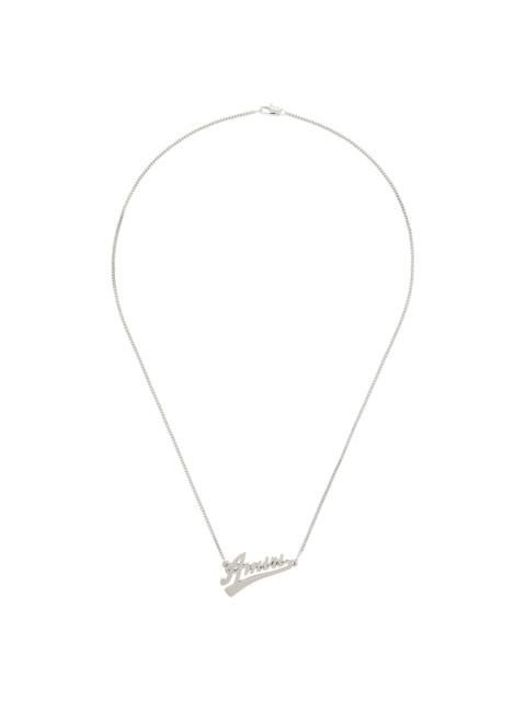 AMIRI Silver Script Necklace