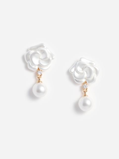 self-portrait Pearl Flower Earrings