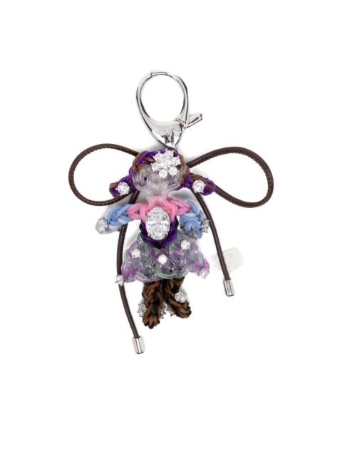SHUSHU/TONG rhinestone woven doll keychain