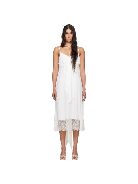 SSENSE Exclusive White Front Bow Slip Dress