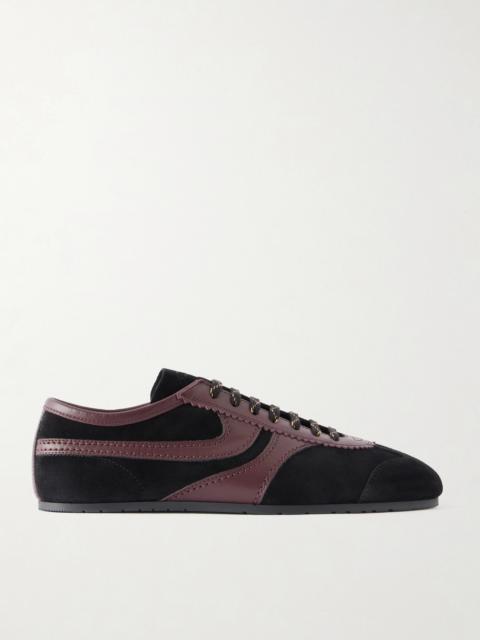 Dries Van Noten Leather-Trimmed Suede Sneakers