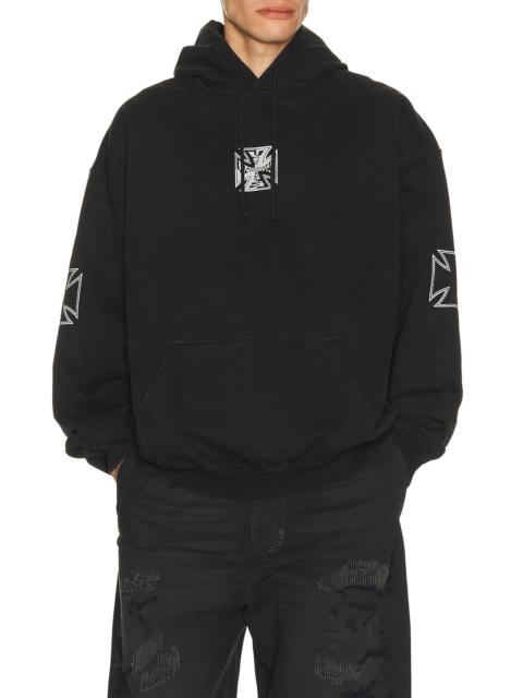 VETEMENTS Tripple Biker Cross Logo Hoodie