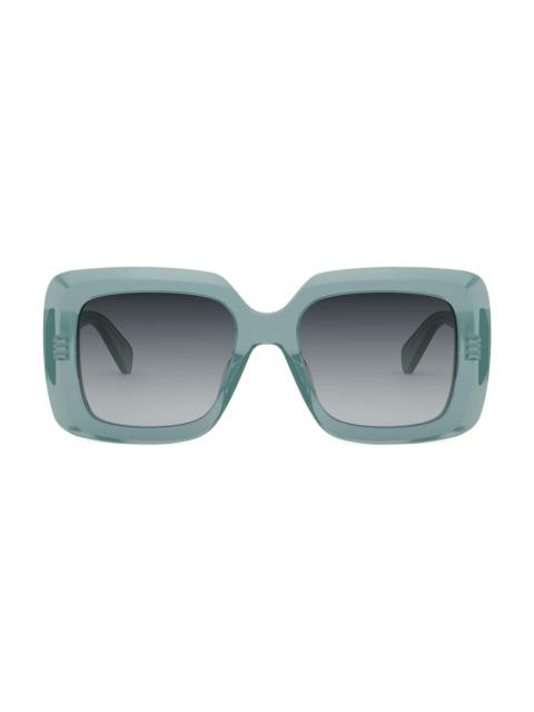 CELINE Women's Bold 54MM Square Sunglasses - Transparent Teal Gradient