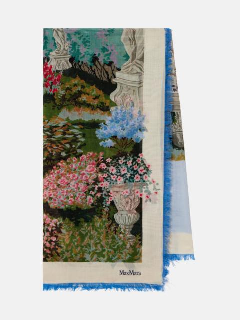 Max Mara Camice printed wool and silk scarf