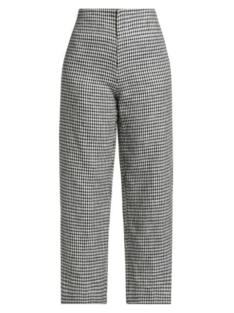 Reformation Women's Joni Gingham Linen Crop Pants - Remy Check