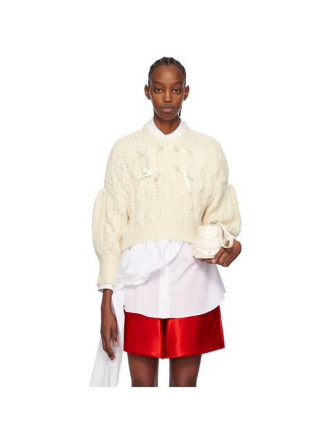Simone Rocha Off-White Ribbon Sweater